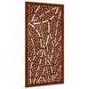 vidaXL Sodo sienos dekoracija, 105x55cm, corten plienas, lapų dizaino