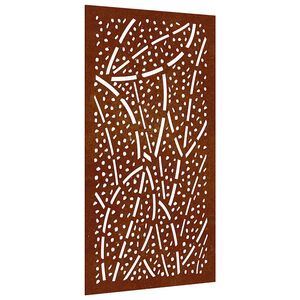 vidaXL Sodo sienos dekoracija, 105x55cm, corten plienas, lapų dizaino