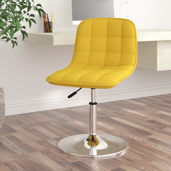 vidaXL Pasukama valgomojo kėdė, garstyčių geltonos spalvos, audinys