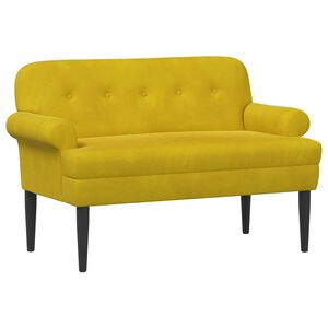 vidaXL Mink&scaron;tas kampas su mygtukų apmu&scaron;alais Geltona 120 x 66 x 78 cm