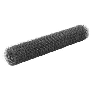vidaXL Vielos tinklas su PVC danga, pilkas, 10x1m