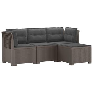 vidaXL 4 Vietų Sodo Sofa su Pagalvėlėmis Ratanų Imitacija PP