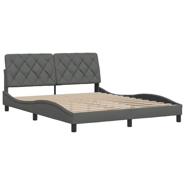 vidaXL Lovos rėmas be čiužinio, tamsiai pilkas, 160x200cm, audinys