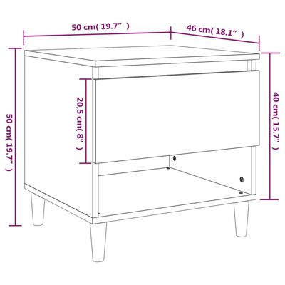 vidaXL Naktiniai staliukai, 2vnt., ąžuolo, 50x46x50cm, mediena