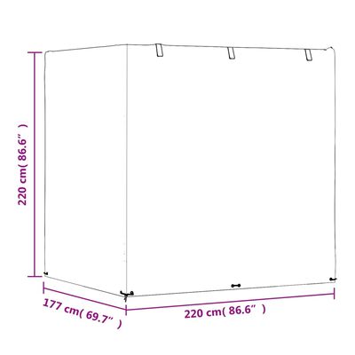 vidaXL Supamų suoliukų uždangalai, 2vnt., 220x177x220cm, polietilenas