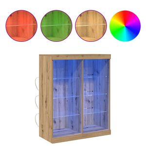vidaXL LED Bufetas Artisano ąžuolo 81 x 37 x 100 cm Apdirbta mediena