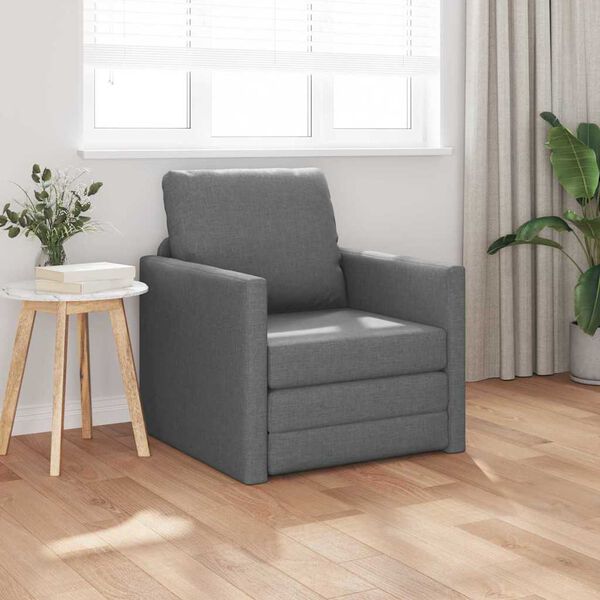 vidaXL Sofa lova 60cm Tamsiai pilka audinys