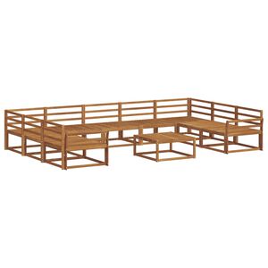 vidaXL Lauko sofos komplektas 10 pcs Natūrali Kietos akacijos mediena