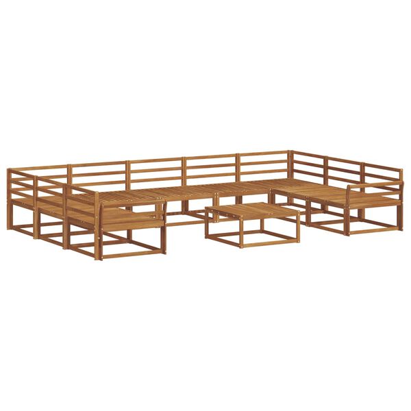 vidaXL Lauko sofos komplektas 10 pcs Natūrali Kietos akacijos mediena