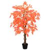 vidaXL Dirbtinis Klevas Raudona 80 x 16 x 120 cm Medžiaga ir medis