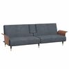 vidaXL Sofa-lova su puodelių laikikliais, tamsiai pilka, aksomas