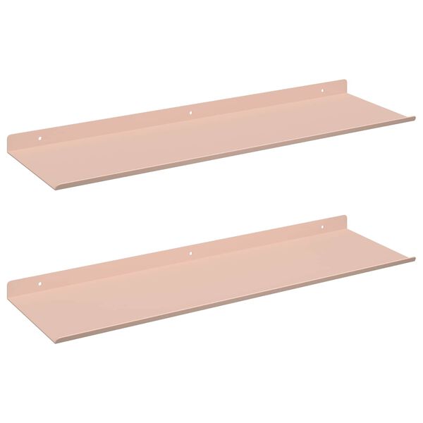 vidaXL Plūduriuojanti lentyna 2 pcs Rožinė 60 x 18 x 2,5 cm Plienas