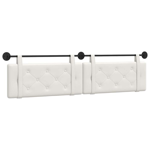 vidaXL Kabantysis galvūgalis Baltas 210 x 55 x 5 cm Dirbtinė oda