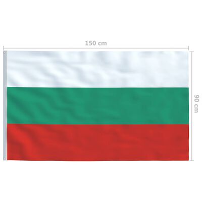 vidaXL Bulgarijos vėliava su stiebu, aliuminis, 4m