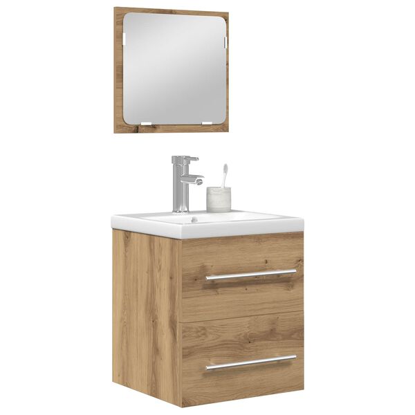 vidaXL Vonios baldų rinkinys 2 pcs Amatininkų ąžuolas Apdirbta mediena