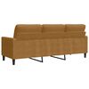 vidaXL Trivietė sofa, rudos spalvos, 180cm, aksomas
