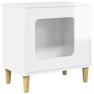 vidaXL Katės namelis Blizgus baltas 51 x 30 x 52 cm Apdirbta mediena