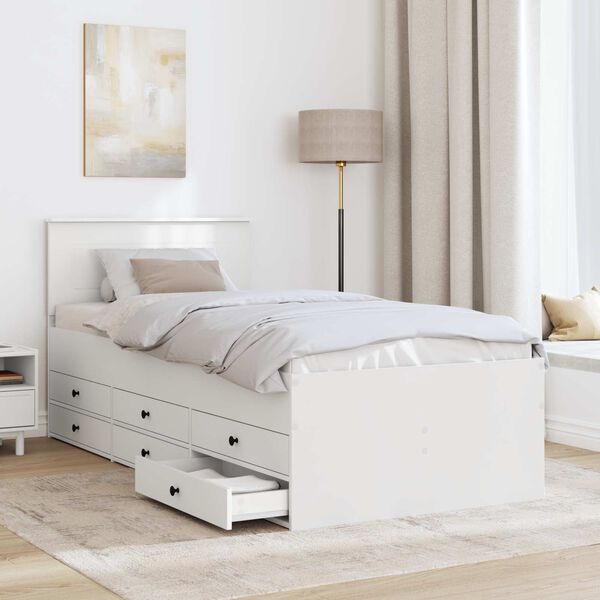 vidaXL Dienos lova Balta ir juoda 90 x 200 cm Apdirbta mediena