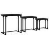 vidaXL Lizdinių kavos stalas 3 pcs juoda ąžuolo 50.5 x 35 x 53 cm