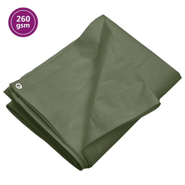 vidaXL Tentas, žalios spalvos, 8x8m, 260g/m&sup2;, HDPE