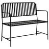 vidaXL Sodo suolas 2 -Seater 103,5 x 51,5 x 90 cm Plienas Juoda