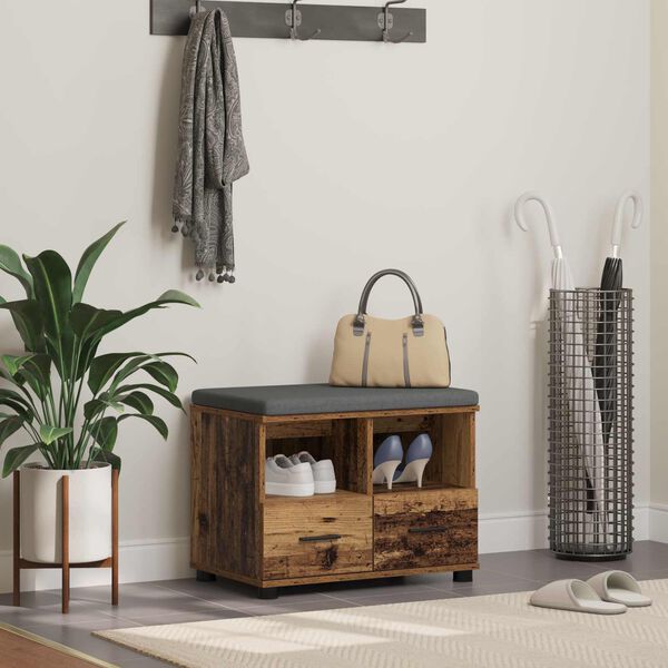 vidaXL Koridoriaus suolas su pagalve Senas medis 60 x 38 x 46 cm