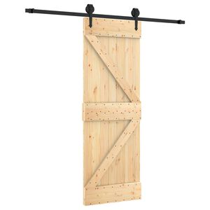 vidaXL Slankios durys Natūrali ir juoda 70 x 210 cm