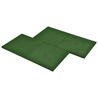 vidaXL Plytelės apsaugai nuo kritimo, 6vnt., žalios, 50x50x3cm, guma