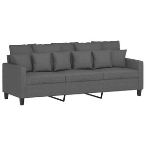 vidaXL Trivietė sofa, tamsiai pilkos spalvos, 180cm, audinys