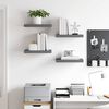 vidaXL Pakabinamos sieninės lentynos, 4vnt., pilkos, 40x23x3,8cm, MDF