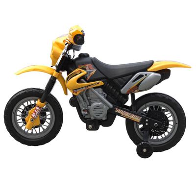 vidaXL Vaikiškas motociklas, geltonos ir juodos spalvos