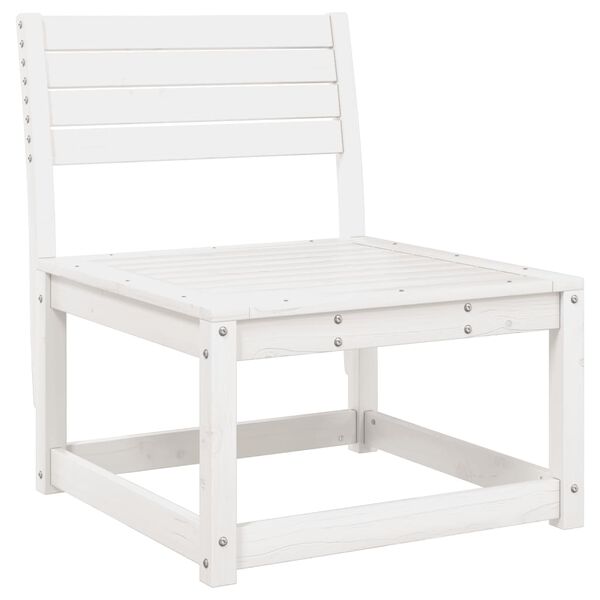 vidaXL Sodo sofos dalis, baltos spalvos, pušies medienos masyvas