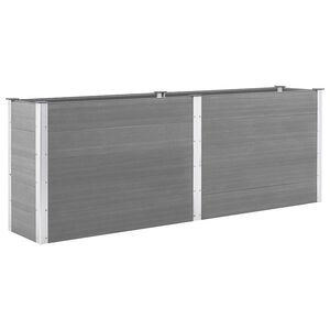 vidaXL Sodo lovelis, pilkas, 250x50x91cm, WPC, auk&scaron;tas