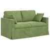 vidaXL Sofa 2 pcs &Scaron;viesiai žalia 138 x 78 x 80 cm Aksomas