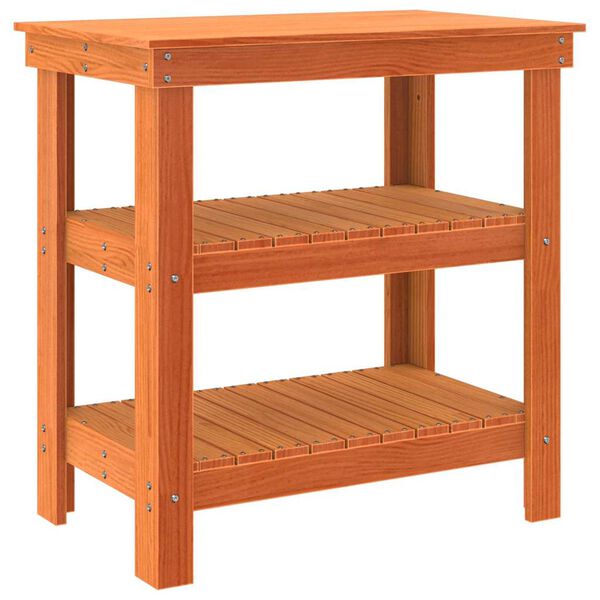 vidaXL Darbastalis Va&scaron;ko ruda 78,5 x 50 x 80 cm Kietos pu&scaron;ies mediena