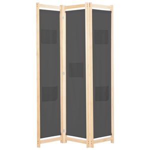vidaXL Kambario pertvara, 3 d., pilkos sp., 120x170x4cm, audinys