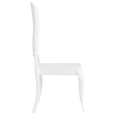vidaXL Valgomojo kėdės, 6 vnt., baltos, polikarbonatas