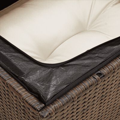 vidaXL Sofos komplektas su pagalvėlėmis, 5 dalių, rudas, poliratanas