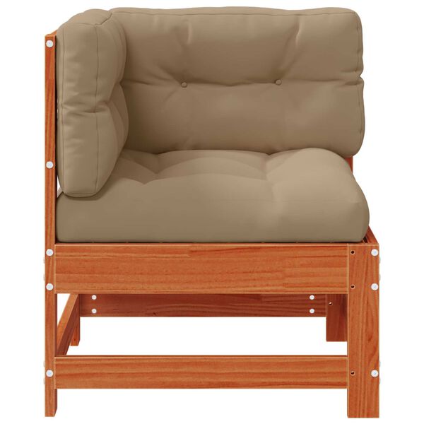 vidaXL Sodo kampinis sofų Tvirtas pu&scaron;ies medis Va&scaron;ko Ruda