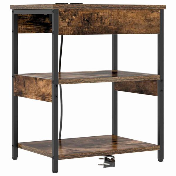 vidaXL &Scaron;alia lovos spintelė Rūkyta ąžuolas 41 x 31 x 51 cm