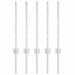 vidaXL Įmontuotas tvoros stulpas 5 vnt. Sidabrinė 100 cm