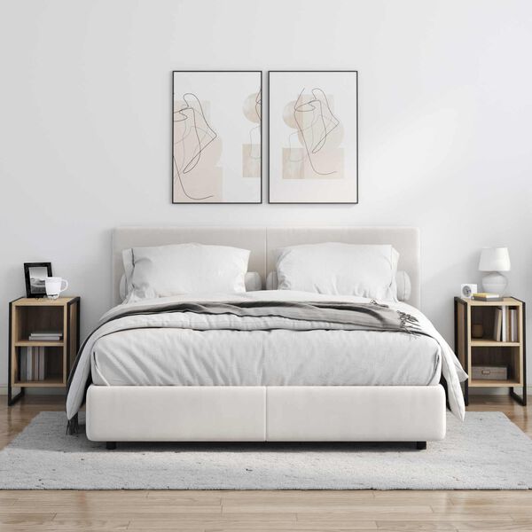 vidaXL Naktinis staliukas Sonoma 39.5 x 30 x 50 cm Apdirbta mediena