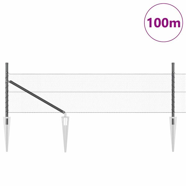 vidaXL Tvorelės stulpas Pilka 100 x 0,8 m (13 mm tinklelis)