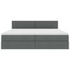 vidaXL Lova su daiktų laikymo vieta ir LED Tamsiai pilka 200 x 200 cm