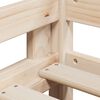 vidaXL Aukšta lova su kopėčiomis ir stogu, 90x190cm, pušies masyvas
