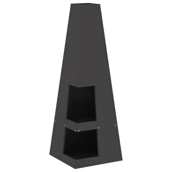 vidaXL Laužavietė Juoda 35 x 35 x 100 cm Plienas