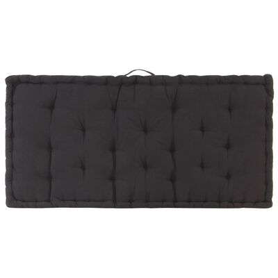 vidaXL Grindų/paletės pagalvėlės, 2vnt., juodos spalvos, medvilnė