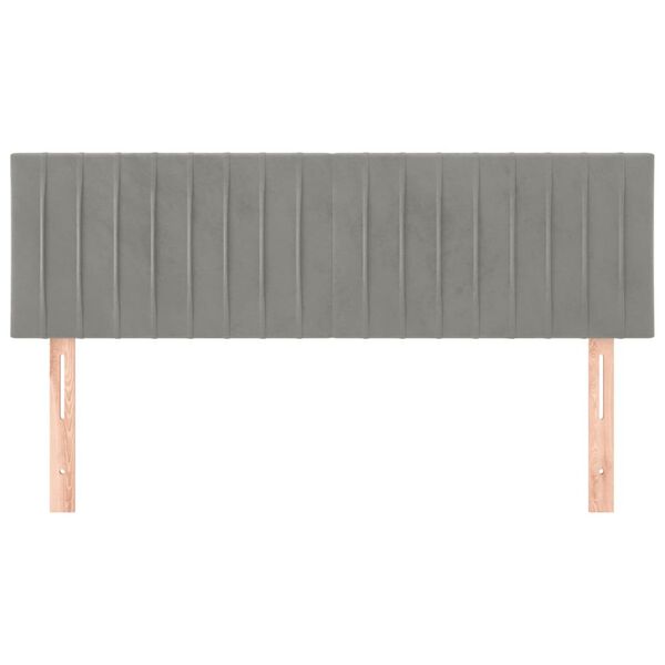 vidaXL Galvūgaliai, &scaron;viesiai pilki, 144x5x78/88 cm, aksominiai