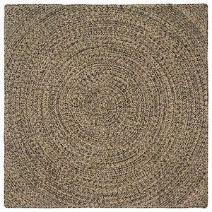 vidaXL Kilimas Natūrali ir juoda 160 x 160 cm Džiutas