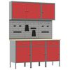 vidaXL Darbo spinta 8 vnt. Raudona Inžinerinė mediena ir plienas